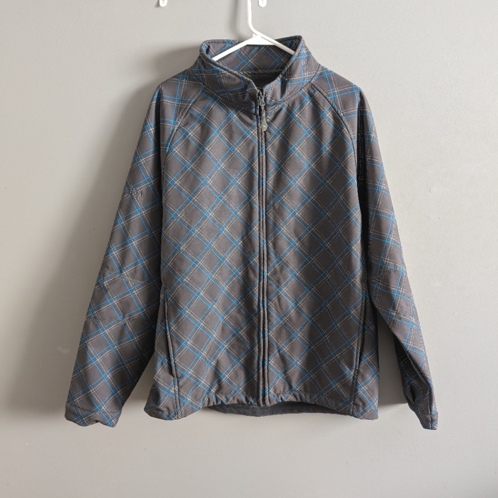 TSL Blue plaid windbreaker size L